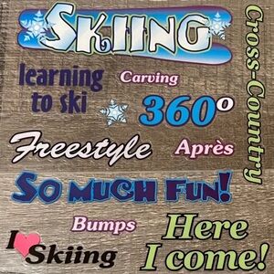 💞 New Winter Snow Ski Scrapbook Craft Stickers